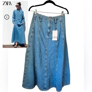 Zara, Ladies Denim Cape Skirt - Blue. Size: S. NWT